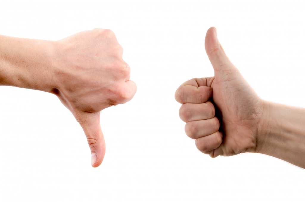 hand with thumb up and down